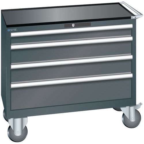 Szafki warsztatowe z szufladami Lista, 4, 5 i 6 szuflad, 1023x572x962 mm - Szafka warsztatowa Lista, 1023x572x962 mm, 4 szuflady, czarna