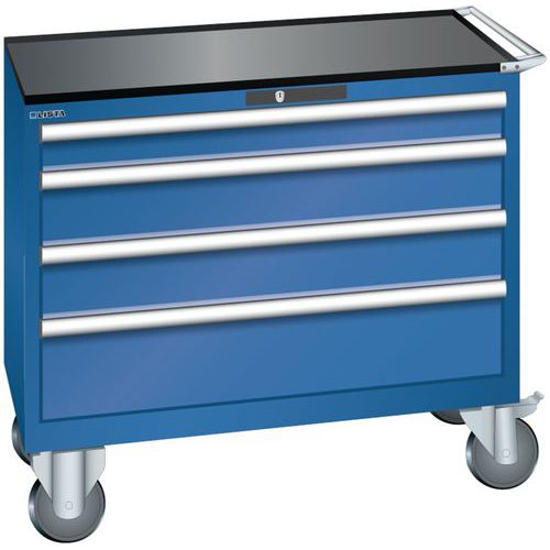 Szafki warsztatowe z szufladami Lista, 4, 5 i 6 szuflad, 1023x572x962 mm - Szafka warsztatowa Lista, 1023x572x962 mm, 4 szuflady, ciemnoniebieska