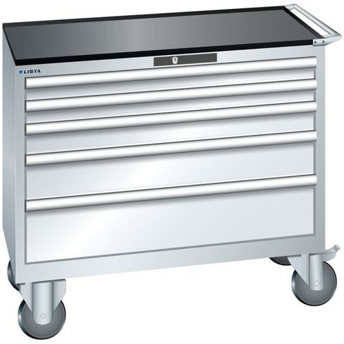 Szafki warsztatowe z szufladami Lista, 4, 5 i 6 szuflad, 1023x572x962 mm - Szafka warsztatowa Lista, 1023x572x962 mm, 5 szuflad, szara