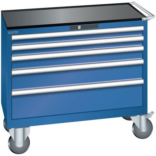 Szafki warsztatowe z szufladami Lista, 4, 5 i 6 szuflad, 1023x572x962 mm - Szafka warsztatowa Lista, 1023x572x962 mm, 5 szuflad, ciemnoniebieska