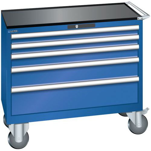 Szafki warsztatowe z szufladami Lista, 4, 5 i 6 szuflad, 1023x572x962 mm - Szafka warsztatowa Lista, 1023x572x962 mm, 5 szuflad, kolor fluorescencyjny