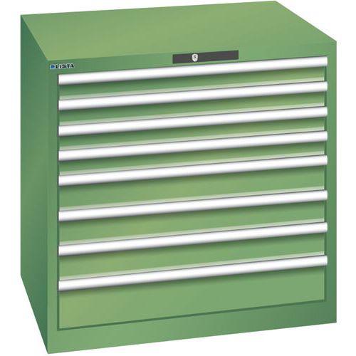Szafki warsztatowe LISTA z szufladami, 8 szuflad, nośność szuflad 75 lub 200 kg, 870 x 725 x 850 mm - Szafka warsztatowa z szufladami LISTA, 870x725x8