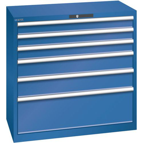 Szafki warsztatowe Lista z szufladami, nośność 75 kg, 6 szuflad - Szafka warsztatowa Lista z szufladami, nośność 75 kg, 6 szuflad, ciemnoniebieska