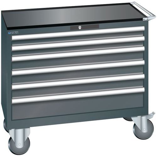 Szafki warsztatowe z szufladami Lista, 4, 5 i 6 szuflad, 1023x572x962 mm - Szafka warsztatowa Lista, 1023x572x962 mm, 6 szuflad, czarna