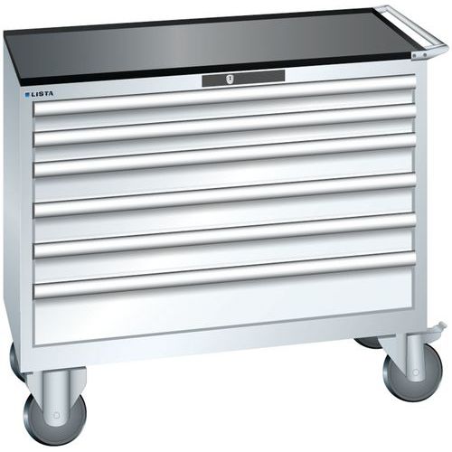 Szafki warsztatowe z szufladami Lista, 4, 5 i 6 szuflad, 1023x572x962 mm - Szafka warsztatowa Lista, 1023x572x962 mm, 6 szuflad, biała