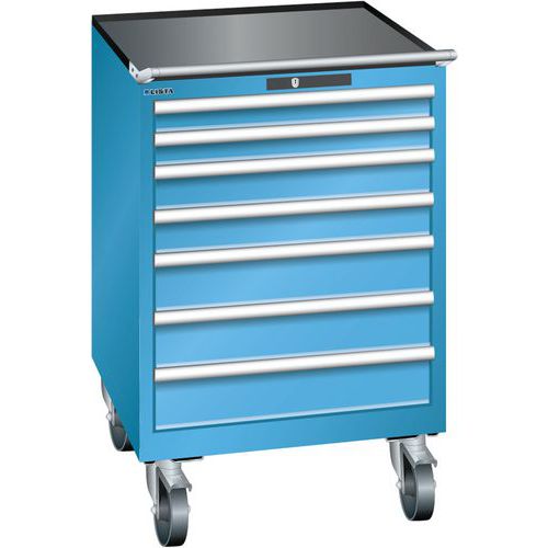 Mobilne szafki warsztatowe LISTA z szufladami, 7 lub 8 szuflad, szer. x wys. x gł. – 717 x 725 x 1112 mm - Mobilna szafka warsztatowa z szufladami LIS
