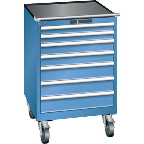 Mobilne szafki warsztatowe LISTA z szufladami, 7 lub 8 szuflad, szer. x wys. x gł. – 717 x 725 x 1112 mm - Mobilna szafka warsztatowa z szufladami LIS