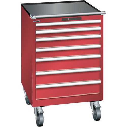 Mobilne szafki warsztatowe LISTA z szufladami, 7 lub 8 szuflad, szer. x wys. x gł. – 717 x 725 x 1112 mm - Mobilna szafka warsztatowa z szufladami LIS
