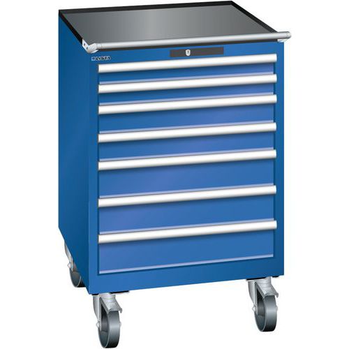 Mobilne szafki warsztatowe LISTA z szufladami, 7 lub 8 szuflad, szer. x wys. x gł. – 717 x 725 x 1112 mm - Mobilna szafka warsztatowa z szufladami LIS