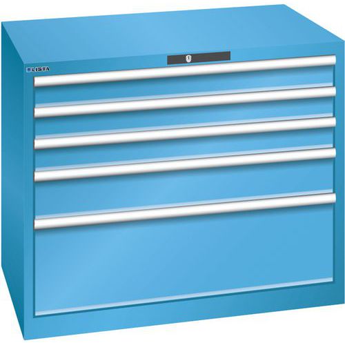 Szafki warsztatowe z szufladami Lista, 1023x725x850 mm, 5 szuflad - Szafka warsztatowa Lista, 1023x725x850 mm, 5 szuflad, jasnoniebieska