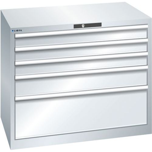 Szafki warsztatowe z szufladami Lista, 1023x725x850 mm, 5 szuflad - Szafka warsztatowa Lista, 1023x725x850 mm, 5 szuflad, szara