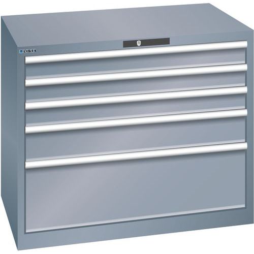 Szafki warsztatowe z szufladami Lista, 1023x725x850 mm, 5 szuflad - Szafka warsztatowa Lista, 1023x725x850 mm, 5 szuflad, ciemnoszara