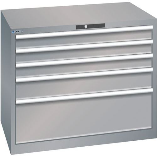 Szafki warsztatowe z szufladami Lista, 1023x725x850 mm, 5 szuflad - Szafka warsztatowa Lista, 1023x725x850 mm, 5 szuflad, szaro-srebrna