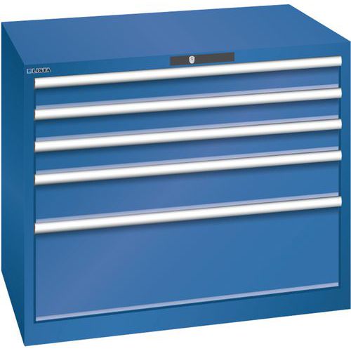 Szafki warsztatowe z szufladami Lista, 1023x725x850 mm, 5 szuflad - Szafka warsztatowa Lista, 1023x725x850 mm, 5 szuflad, ciemnoniebieska