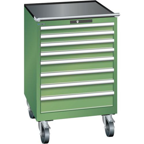 Mobilne szafki warsztatowe LISTA z szufladami, 7 lub 8 szuflad, szer. x wys. x gł. – 717 x 725 x 1112 mm - Mobilna szafka warsztatowa z szufladami LIS