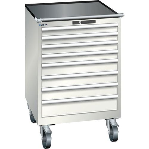 Mobilne szafki warsztatowe LISTA z szufladami, 7 lub 8 szuflad, szer. x wys. x gł. – 717 x 725 x 1112 mm - Mobilna szafka warsztatowa z szufladami LIS