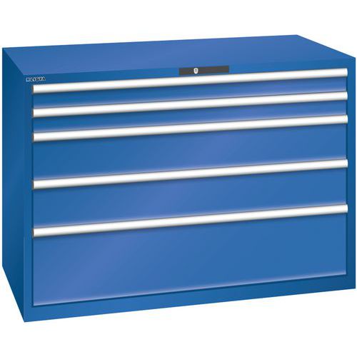 Szafki warsztatowe z szufladami Lista, 1431x725x1000 mm, 5, 7 lub 8 szuflad - Szafka warsztatowa Lista z szufladami, 1431x725x1000 mm, 200 kg, 5 szufl