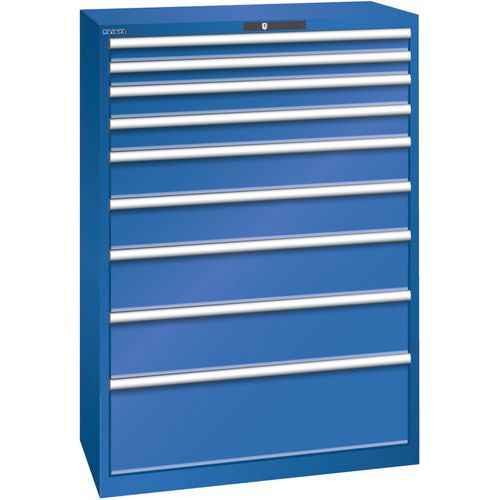 Szafki warsztatowe z szufladami Lista, nośność 75 kg, 9 szuflad - Szafka warsztatowa Lista z szufladami, nośność 75 kg, 9 szuflad, kolor fluorescencyj