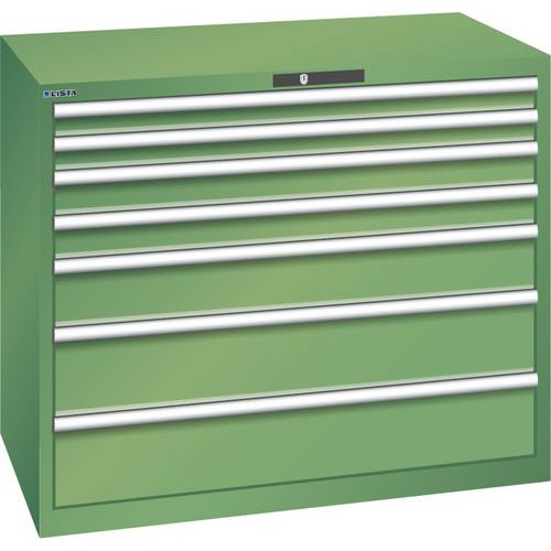 Szafki warsztatowe z szufladami Lista, 1193x725x1000 mm, 7 szuflad - Szafka warsztatowa Lista, 1193x725x1000 mm, 7 szuflad, zielona