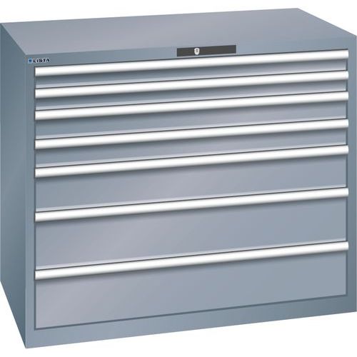 Szafki warsztatowe z szufladami Lista, 1193x725x1000 mm, 7 szuflad - Szafka warsztatowa Lista, 1193x725x1000 mm, 7 szuflad, ciemnoszara