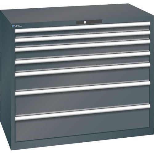 Szafki warsztatowe z szufladami Lista, 1193x725x1000 mm, 7 szuflad - Szafka warsztatowa Lista, 1193x725x1000 mm, 7 szuflad, czarna