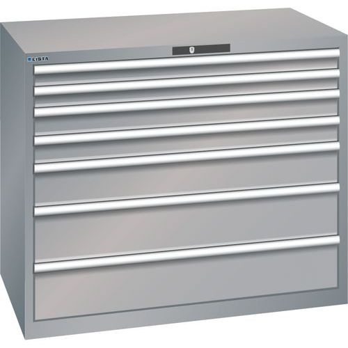Szafki warsztatowe z szufladami Lista, 1193x725x1000 mm, 7 szuflad - Szafka warsztatowa Lista, 1193x725x1000 mm, 7 szuflad, szaro-srebrny