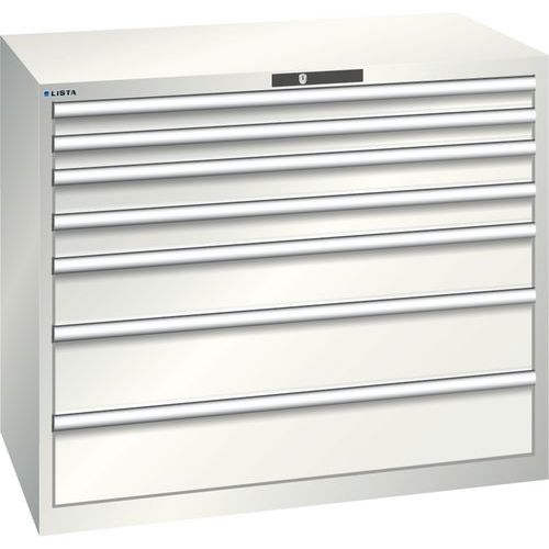 Szafki warsztatowe z szufladami Lista, 1193x725x1000 mm, 7 szuflad - Szafka warsztatowa Lista, 1193x725x1000 mm, 7 szuflad, jasnoszary