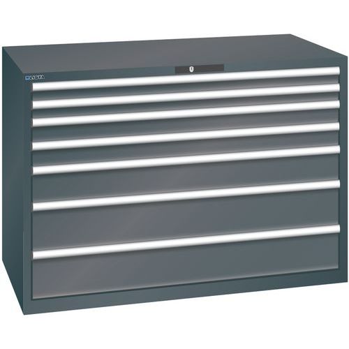 Szafki warsztatowe z szufladami Lista, 1431x725x1000 mm, 5, 7 lub 8 szuflad - Szafka warsztatowa Lista z szufladami, 1431x725x1000 mm, 75 kg, 7 szufla