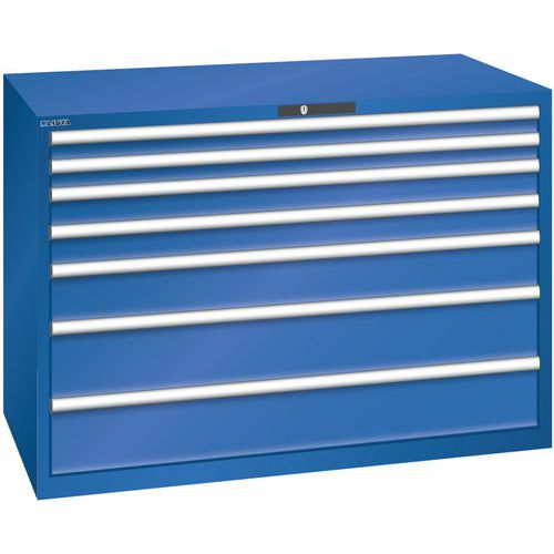 Szafki warsztatowe z szufladami Lista, 1431x725x1000 mm, 5, 7 lub 8 szuflad - Szafka warsztatowa Lista z szufladami, 1431x725x1000 mm, 75 kg, 7 szufla