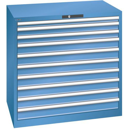 Szafki warsztatowe z szufladami Lista, 1023x725x1000 mm, 10 szuflad, 200 kg - Szafka warsztatowa Lista, 1023x725x1000 mm, 10 szuflad, 200 kg, niebiesk