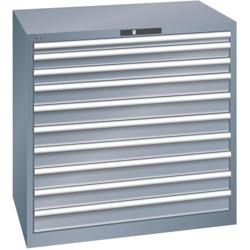 Szafki warsztatowe z szufladami Lista, 1023x725x1000 mm, 10 szuflad, 200 kg - Szafka warsztatowa Lista z szufladami, 1023x725x1000 mm, 10 szuflad, 200