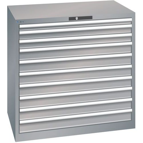 Szafki warsztatowe z szufladami Lista, 1023x725x1000 mm, 10 szuflad, 200 kg - Szafka warsztatowa Lista z szufladami, 1023x725x1000 mm, 10 szuflad, 200