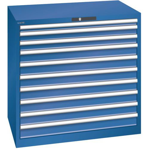 Szafki warsztatowe z szufladami Lista, 1023x725x1000 mm, 10 szuflad, 200 kg - Szafka warsztatowa Lista, 1023x725x1000 mm, 10 szuflad, 200 kg, ciemnoni