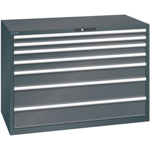 Szafki warsztatowe z szufladami Lista, 1431x725x1000 mm, 5, 7 lub 8 szuflad - Szafka warsztatowa Lista z szufladami, 1431x725x1000 mm, 200 kg, 7 szufl