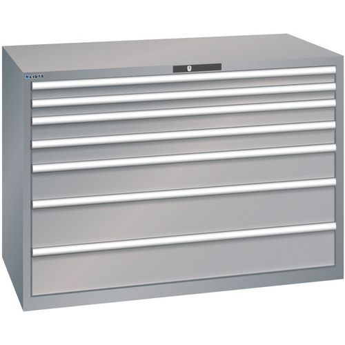 Szafki warsztatowe z szufladami Lista, 1431x725x1000 mm, 5, 7 lub 8 szuflad - Szafka warsztatowa Lista z szufladami, 1431x725x1000 mm, 200 kg, 7 szufl