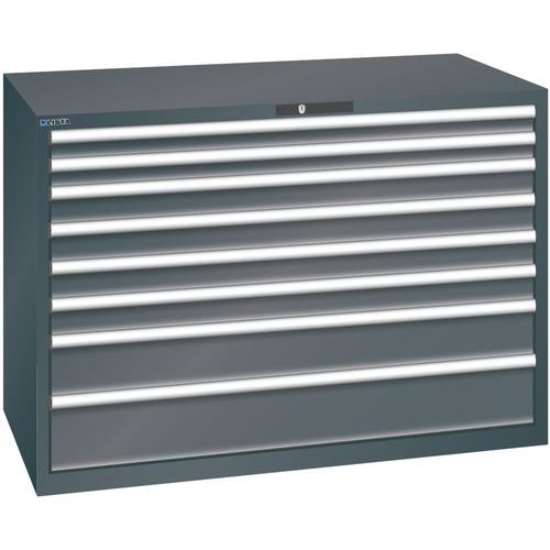 Szafki warsztatowe z szufladami Lista, 1431x725x1000 mm, 5, 7 lub 8 szuflad - Szafka warsztatowa Lista z szufladami, 1431x725x1000 mm, 75 kg, 8 szufla