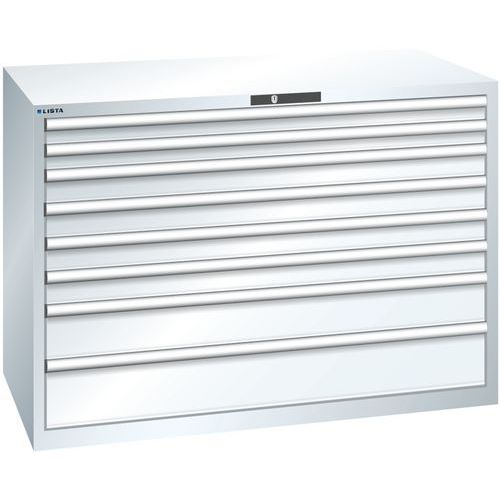 Szafki warsztatowe z szufladami Lista, 1431x725x1000 mm, 5, 7 lub 8 szuflad - Szafka warsztatowa Lista z szufladami, 1431x725x1000 mm, 200 kg, 8 szufl