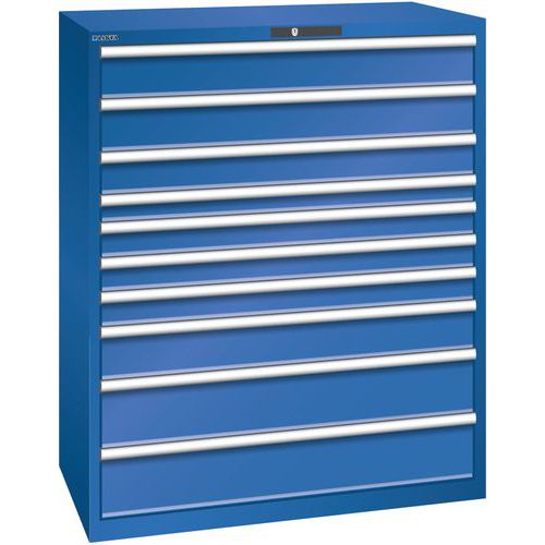 Szafki warsztatowe z szufladami Lista 10, 11 i 12 szuflad, 1193x725x1450 mm - Szafka warsztatowa Lista z szufladami, 1193x725x1450 mm, 200 kg, 10 szuf