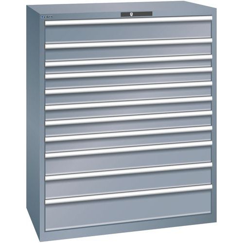 Szafki warsztatowe z szufladami Lista 10, 11 i 12 szuflad, 1193x725x1450 mm - Szafka warsztatowa Lista, 1193x725x1450 mm, 200 kg, 11 szuflad, ciemnosz