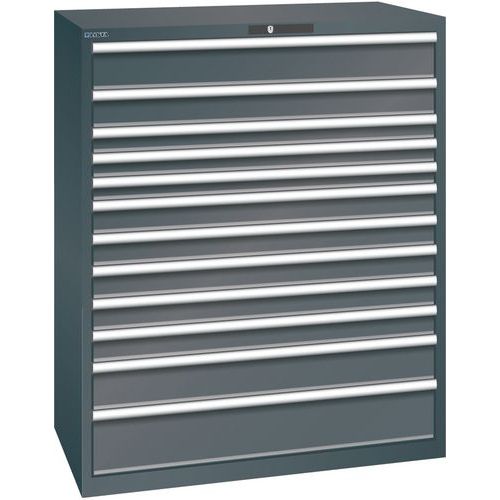 Szafki warsztatowe z szufladami Lista 10, 11 i 12 szuflad, 1193x725x1450 mm - Szafka warsztatowa Lista z szufladami, 1193x725x1450 mm, 200 kg, 12 szuf