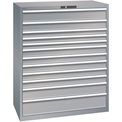 Szafki warsztatowe z szufladami Lista 10, 11 i 12 szuflad, 1193x725x1450 mm - Szafka warsztatowa Lista z szufladami, 1193x725x1450 mm, 200 kg, 12 szuf