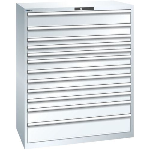Szafki warsztatowe z szufladami Lista 10, 11 i 12 szuflad, 1193x725x1450 mm - Szafka warsztatowa Lista z szufladami, 1193x725x1450 mm, 200 kg, 12 szuf