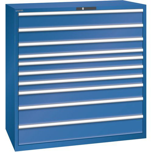 Szafki warsztatowe z szufladami Lista, 1431x725x1450mm, 10 szuflad - Szafka warsztatowa Lista, 1431x725x1450mm, 10 szuflad, ciemnoniebieska