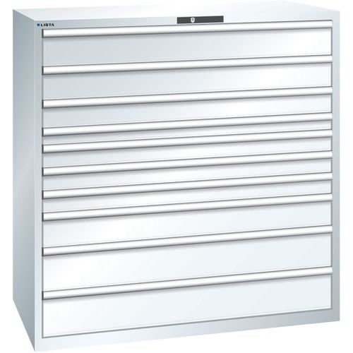 Szafki warsztatowe z szufladami Lista, 1431x725x1450mm, 10 szuflad - Szafka warsztatowa Lista, 1431x725x1450mm, 10 szuflad, biała