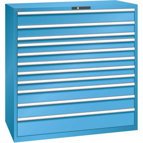 Szafka warsztatowa z szufladami Lista, 1431x725x1450mm, 11 szuflad - Szafka warsztatowa Lista, 1431x725x1450mm, 11 szuflad, jasnoniebieska
