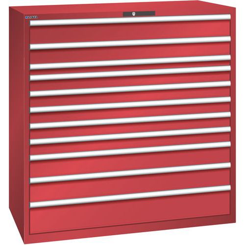 Szafka warsztatowa z szufladami Lista, 1431x725x1450mm, 11 szuflad - Szafka warsztatowa Lista, 1431x725x1450mm, 11 szuflad, czerwona