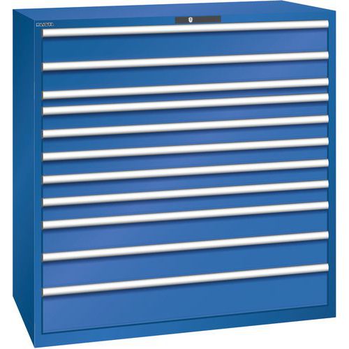 Szafka warsztatowa z szufladami Lista, 1431x725x1450mm, 11 szuflad - Szafka warsztatowa Lista z szufladami, 1431x725x1450mm, 11 szuflad, kolor fluores