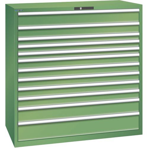 Szafki warsztatowe Lista z szufladami, nośność 200 kg, 12 szuflad. - Szafka warsztatowa Lista, nośność 200 kg, 12 szuflad, kolor zielony