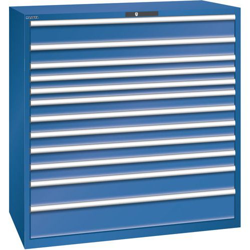 Szafki warsztatowe Lista z szufladami, nośność 200 kg, 12 szuflad. - Szafka warsztatowa Lista, nośność 200 kg, 12 szuflad, ciemnoniebieska