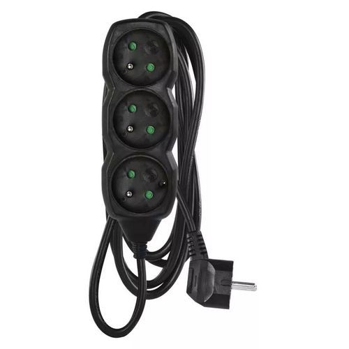 Przedłużacze Emos, czarne, PVC, 3 gniazda - Przedłużacz bębnowy Emos, czarny, PVC, 3 gniazda, 3 m
